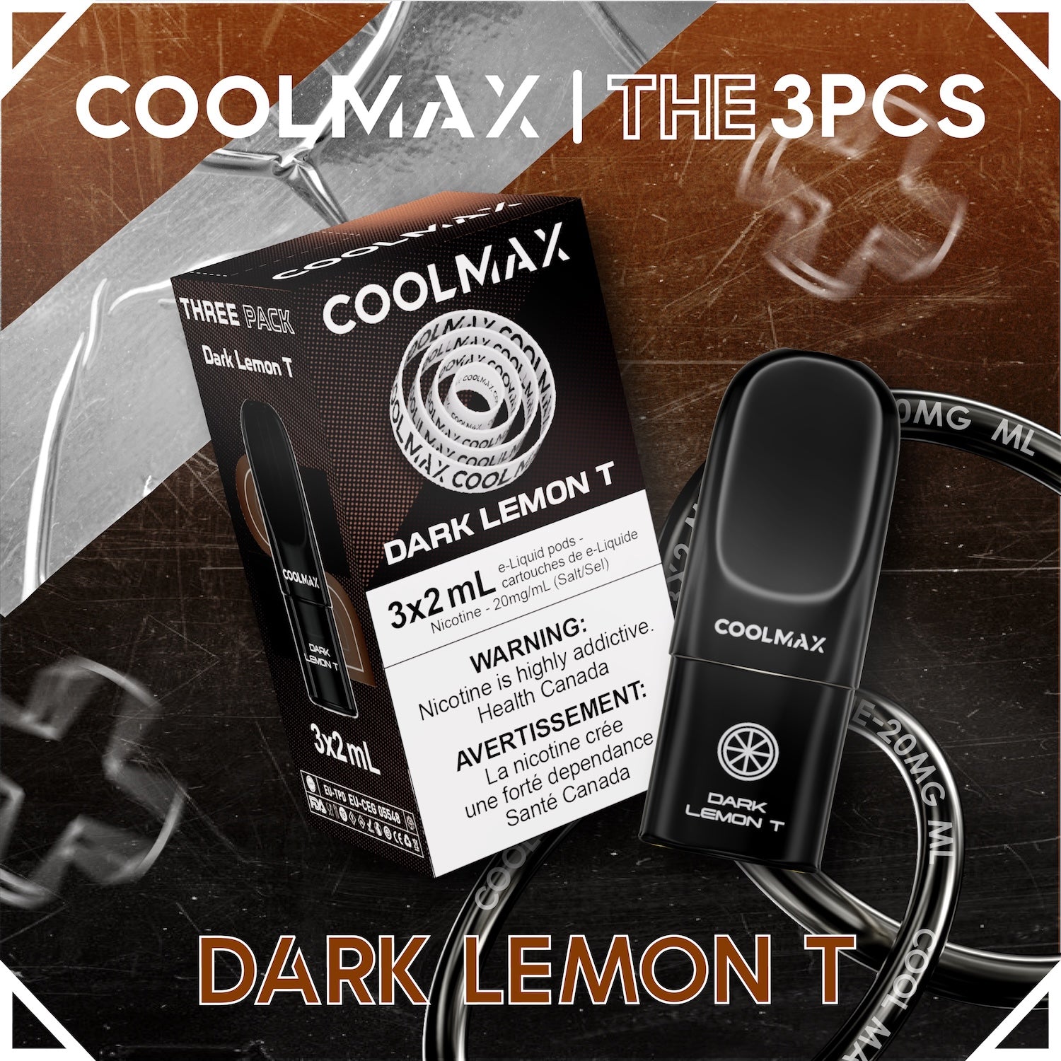 COOLMAX 3pcs Prefilled E-Liquid Pods - Dark Lemon T